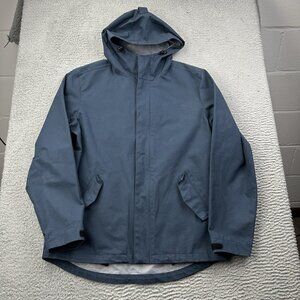 Line Of Trade Jacket Men Medium Blue Portland Rain Coat Hooded Full Zip Outdoors